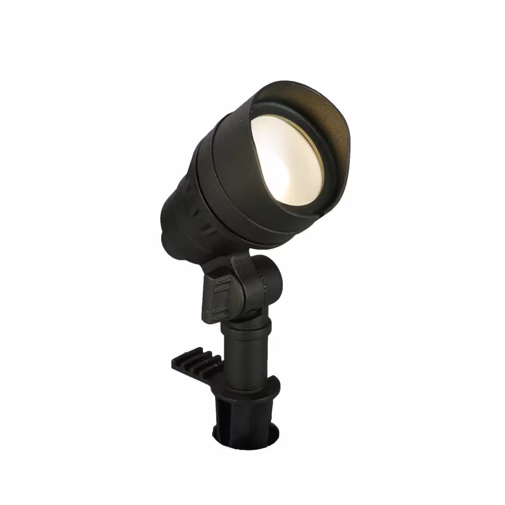 Hampton Bay 20-Watt Equivalent Millennium Black Integrated LED Outdoor Landscape Flood Lights with Adjustable Light Color (12-pack)