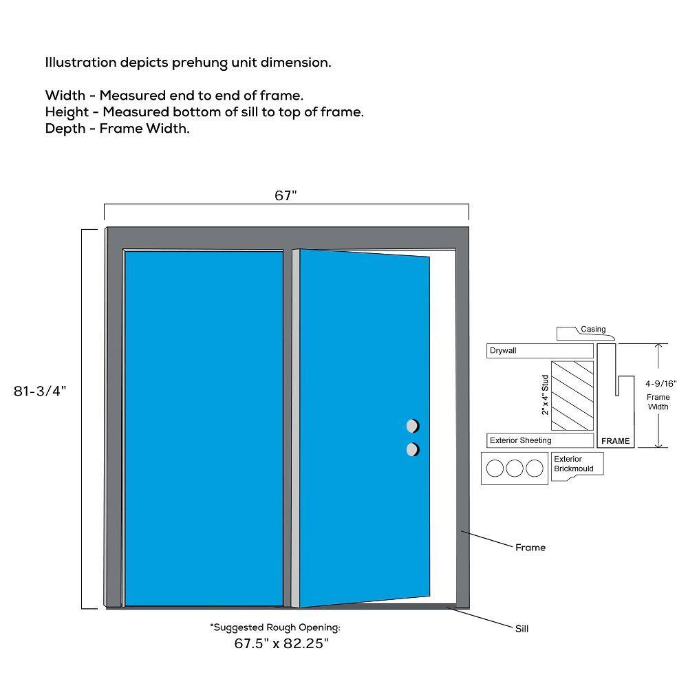MMI Door 64 in. x 80 in. Full Lite Primed Fiberglass Smooth Stationary Patio Glass Door Panel with Screen