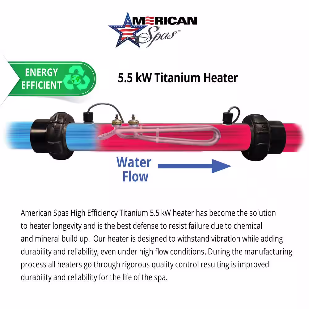 American Spas 7-Person 45-Jet Premium Acrylic Bench Spa Standard Hot Tub with Ozonator and Bluetooth Sound System
